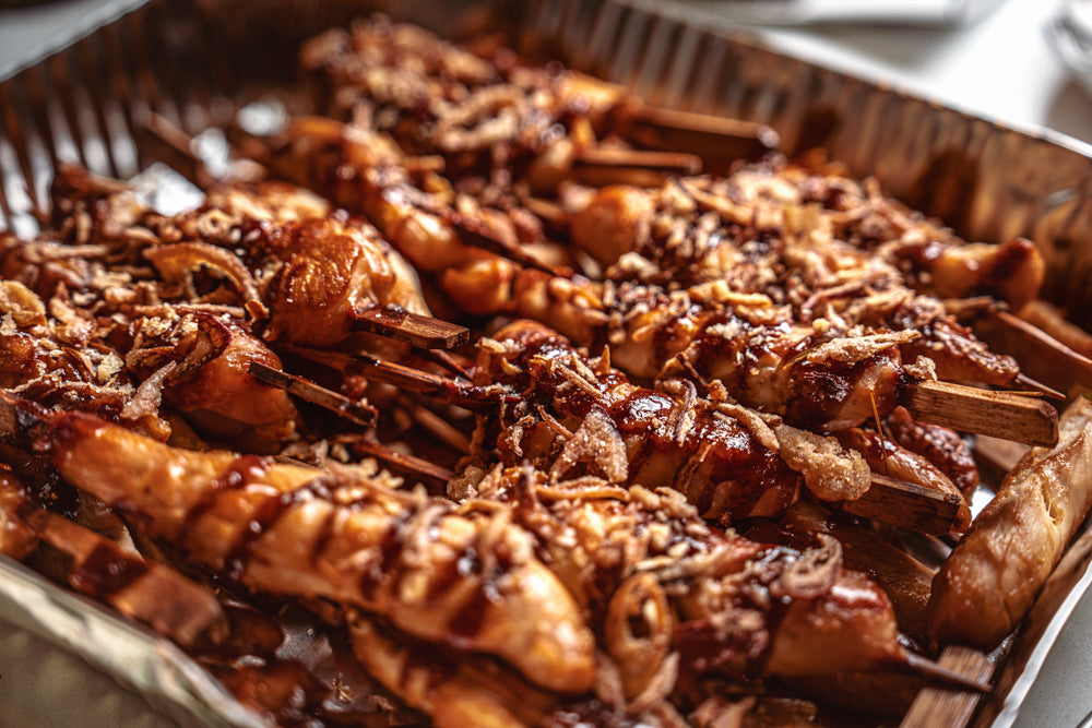Gourmet BBQ chicken skewers for catering platters and shared meals in Sydney and the Blue Mountains
