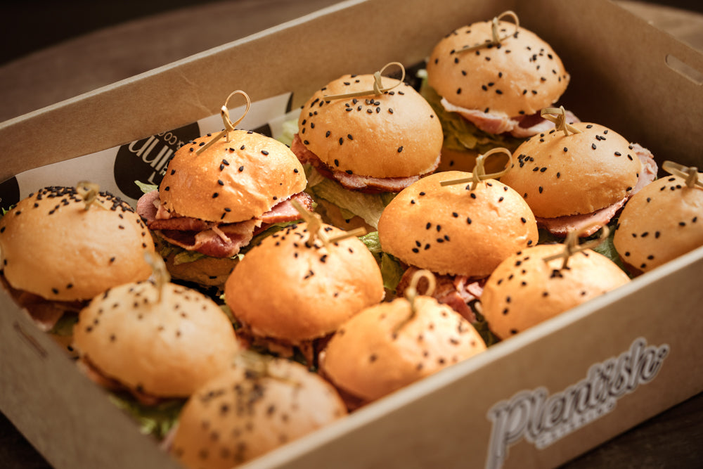 Gourmet BLAT sliders with bacon lettuce avocado and tomato for corporate catering and events delivery Sydney and Blue Mountains