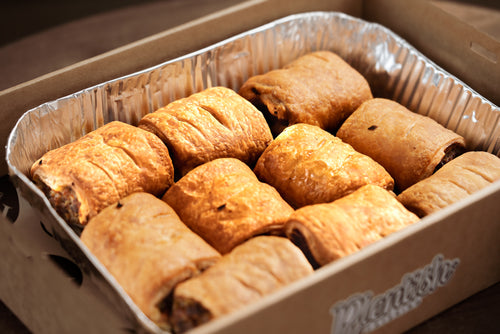 Flaky pastry beef and herb sausage rolls ideal for grazing tables and catered gatherings delivery in the Blue Mountains and Sydney