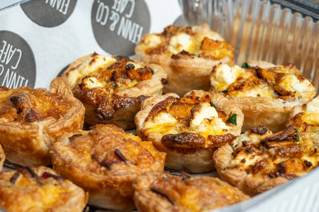 Mini-Quiche Platter with vegetarian options, perfect for office lunches and team events in Sydney and the Blue Mountains